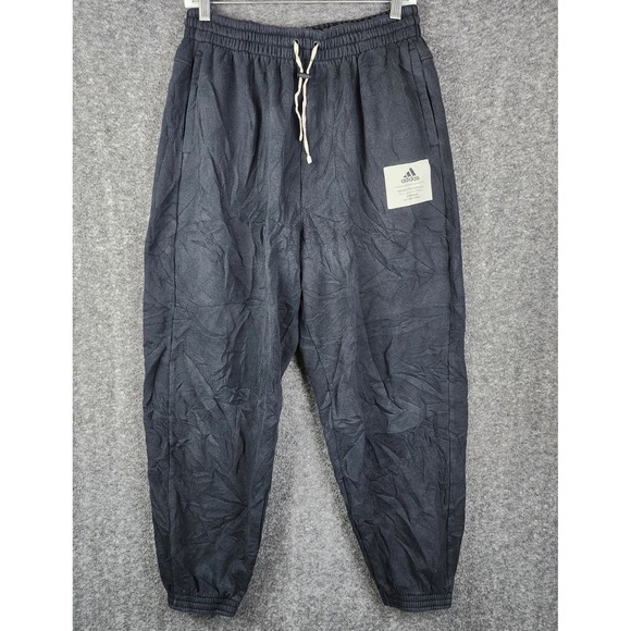 adidas Other - Adidas Joggers Mens L Black Elastic Waist Tapered Fleece Sweatpants